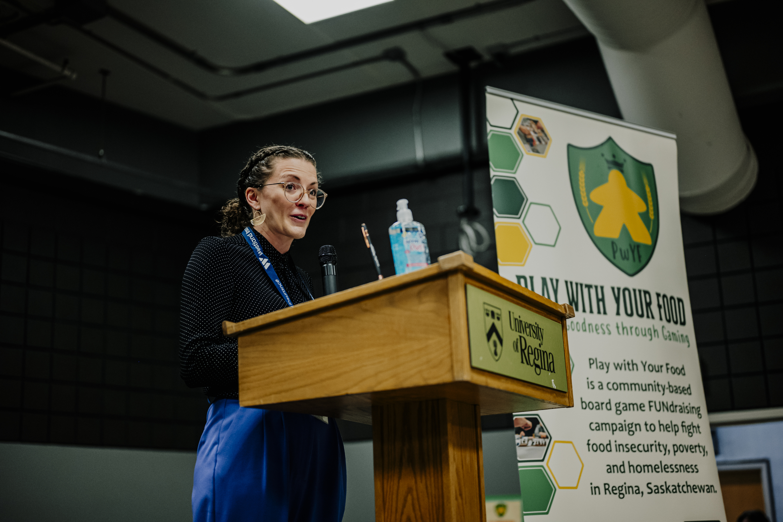 Janis Miller, director of development for Carmicheal Outreach addresses the attendees at the 24 Hour Gaming event