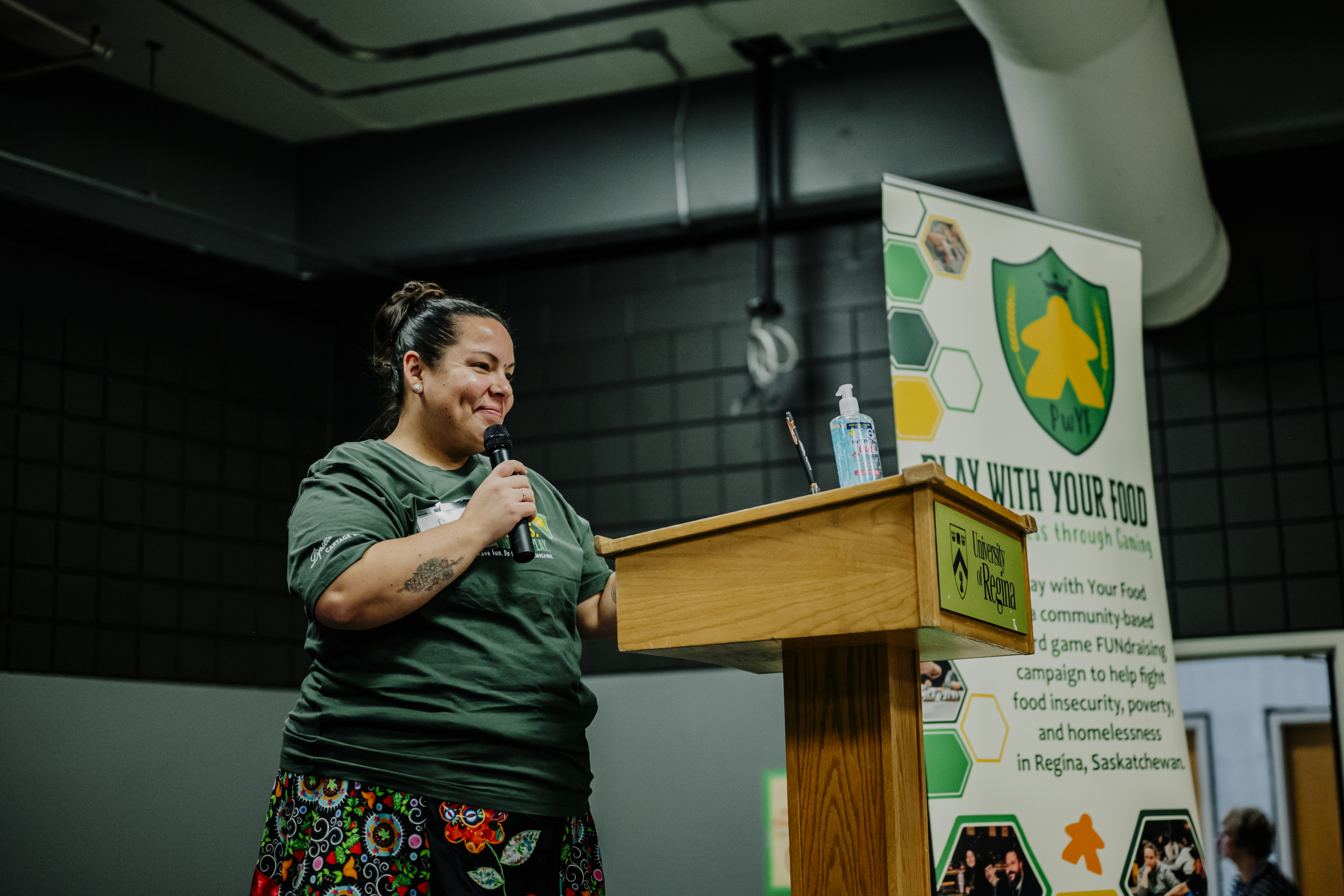 Chelsea Steebock, 2026 Chair of PwYF addressing the attendees at the 24 Hour event